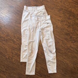 NIKE Mens Team Vapor Select Baseball Pants White Size Medium Full Length 2 pair